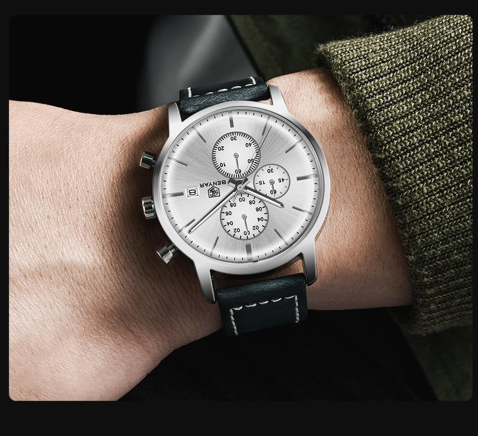 2021 New Business Men Watch Full Steel Quartz Luxury Casual Waterproof Leather Sports Male Wristwatch Stevvex