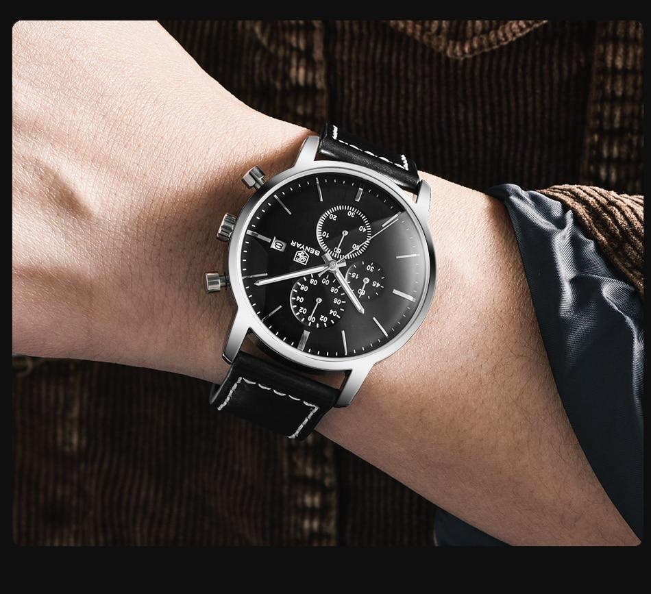 2021 New Business Men Watch Full Steel Quartz Luxury Casual Waterproof Leather Sports Male Wristwatch Stevvex