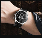 2021 New Business Men Watch Full Steel Quartz Luxury Casual Waterproof Leather Sports Male Wristwatch Stevvex