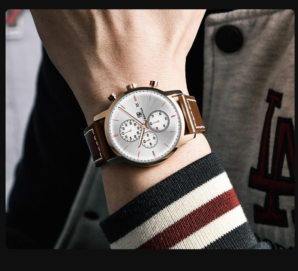 2021 New Business Men Watch Full Steel Quartz Luxury Casual Waterproof Leather Sports Male Wristwatch Stevvex