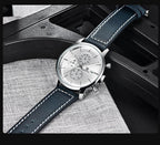 2021 New Business Men Watch Full Steel Quartz Luxury Casual Waterproof Leather Sports Male Wristwatch Stevvex