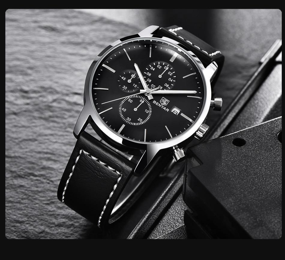 2021 New Business Men Watch Full Steel Quartz Luxury Casual Waterproof Leather Sports Male Wristwatch Stevvex