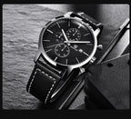 2021 New Business Men Watch Full Steel Quartz Luxury Casual Waterproof Leather Sports Male Wristwatch Stevvex