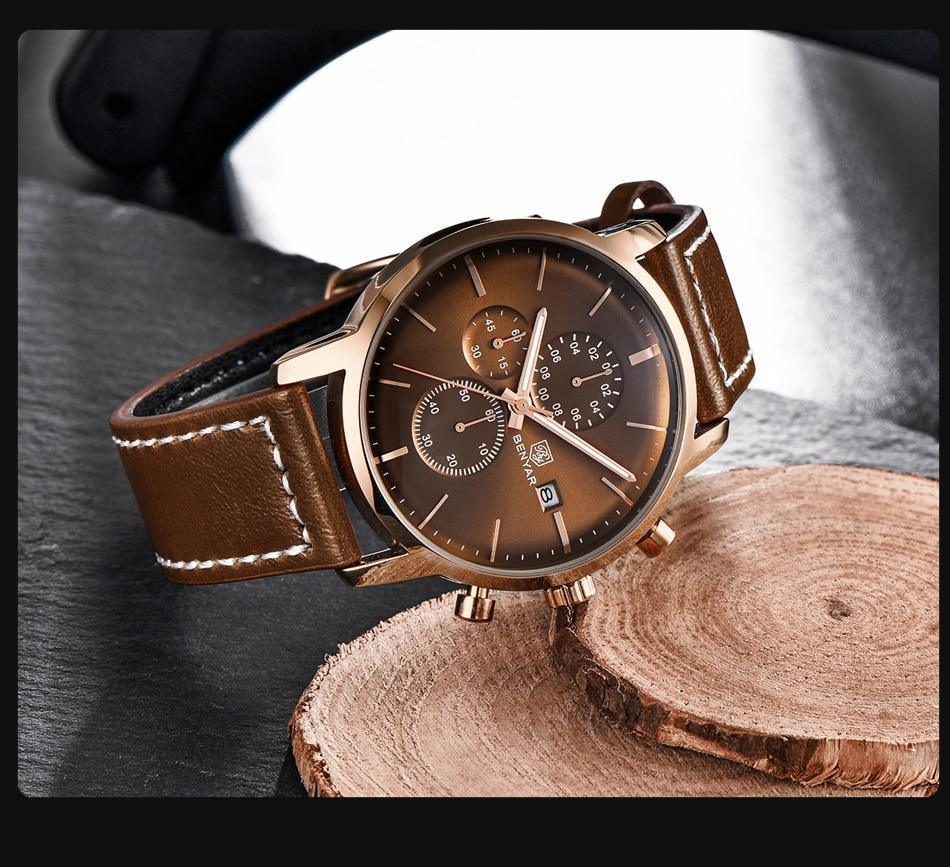 2021 New Business Men Watch Full Steel Quartz Luxury Casual Waterproof Leather Sports Male Wristwatch Stevvex