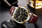 Men's Elegant Watch With Chronometers And Leather Belts  Business Style Perfect Gift Excellent Look - SJB-DIAMOND ELITES