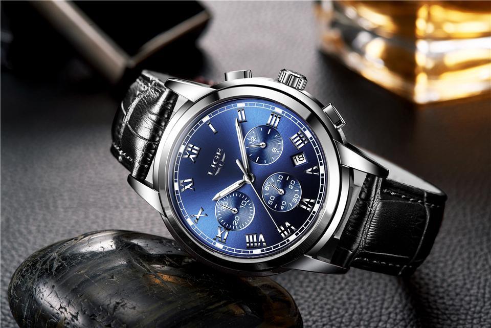 Men's Elegant Watch With Chronometers And Leather Belts  Business Style Perfect Gift Excellent Look - SJB-DIAMOND ELITES