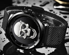 Men's Waterproof Stainless Steel Watch  3D Skull And Fluorescent Hands Unique Design Perfect Gift Stevvex