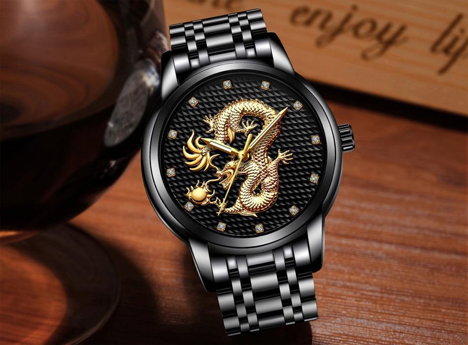 Men's Waterproof  Watch With 3D Dragon Design Excellent Look Perfect Gift For Your Man Stevvex