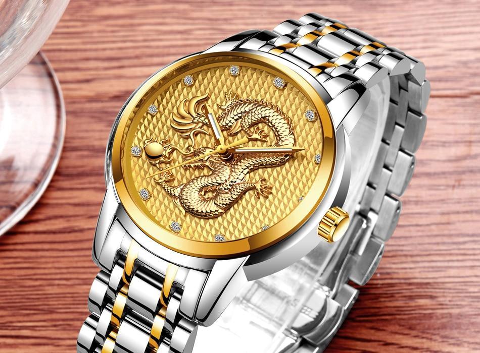 Men's Waterproof  Watch With 3D Dragon Design Excellent Look Perfect Gift For Your Man Stevvex