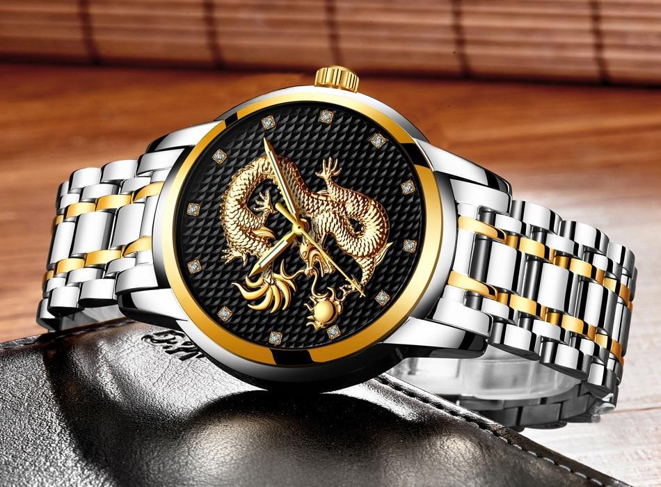 Men's Waterproof  Watch With 3D Dragon Design Excellent Look Perfect Gift For Your Man Stevvex