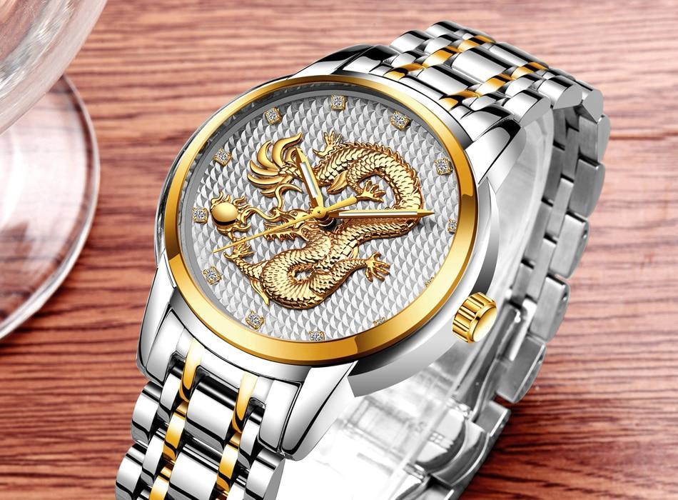 Men's Waterproof  Watch With 3D Dragon Design Excellent Look Perfect Gift For Your Man Stevvex