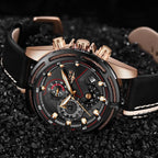Waterproof Men's Sports  Watch With Leather Transparent Belts, Chronometers Day View Perfect Gift Stevvex