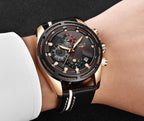 Waterproof Men's Sports  Watch With Leather Transparent Belts, Chronometers Day View Perfect Gift Stevvex