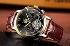 Business Men's Waterproof Watch With Chronometers Date Large Roman Numerals And Decorative Spiral Stevvex
