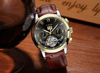Business Men's Waterproof Watch With Chronometers Date Large Roman Numerals And Decorative Spiral Stevvex