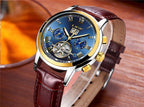 Business Men's Waterproof Watch With Chronometers Date Large Roman Numerals And Decorative Spiral Stevvex