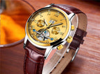 Business Men's Waterproof Watch With Chronometers Date Large Roman Numerals And Decorative Spiral Stevvex