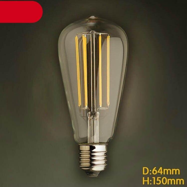 New LED Retro Lamp Edison bulb Vintage Light Edison Dimmable Amber Glass Antique Filament Squirrel Cage Filament Edison Light Bulb For Table Lamp Restaurant Home Stevvex