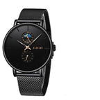 Women's Elegant Waterproof Watch With Chronometers And Braided Stainless Steel Bracelet Excellent Design Perfect Gift