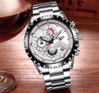 Men's  Watch With Chronometers Day Display And Fluorescent Hands Unique Design Excellent Gift Stevvex
