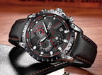 Men's  Watch With Chronometers Day Display And Fluorescent Hands Unique Design Excellent Gift Stevvex