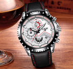 Men's  Watch With Chronometers Day Display And Fluorescent Hands Unique Design Excellent Gift Stevvex