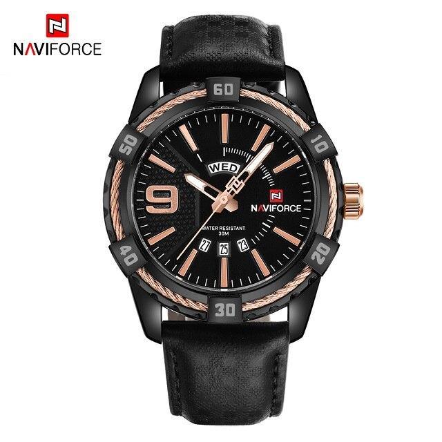 Men's Waterproof Leaghter Watch With Day, Date and Fluorescent Hands Perfect Gift For Your Man - SJB-DIAMOND ELITES
