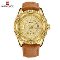 Men's Waterproof Leaghter Watch With Day, Date and Fluorescent Hands Perfect Gift For Your Man - SJB-DIAMOND ELITES
