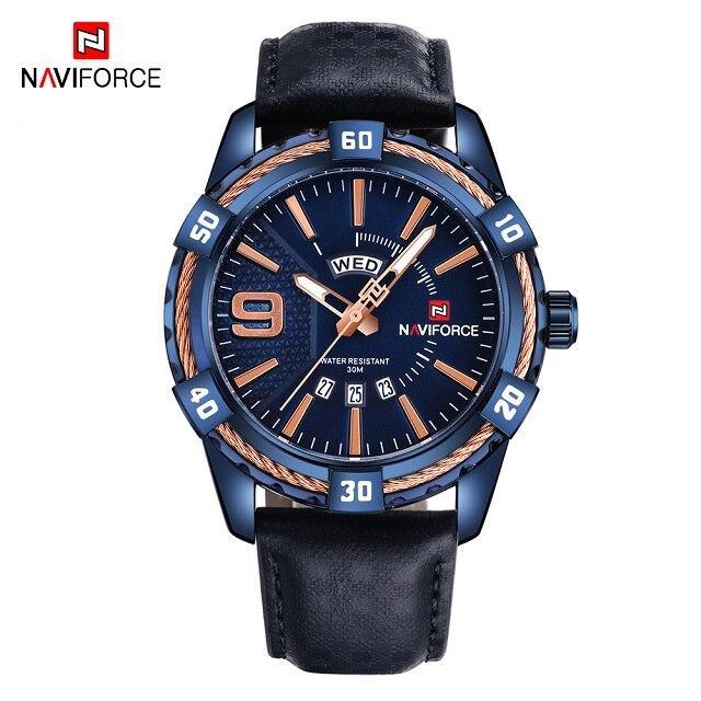 Men's Waterproof Leaghter Watch With Day, Date and Fluorescent Hands Perfect Gift For Your Man - SJB-DIAMOND ELITES