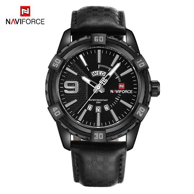 Men's Waterproof Leaghter Watch With Day, Date and Fluorescent Hands Perfect Gift For Your Man - SJB-DIAMOND ELITES