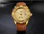 Men's Waterproof Leaghter Watch With Day, Date and Fluorescent Hands Perfect Gift For Your Man - SJB-DIAMOND ELITES