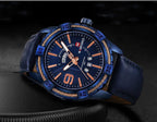 Men's Waterproof Leaghter Watch With Day, Date and Fluorescent Hands Perfect Gift For Your Man - SJB-DIAMOND ELITES