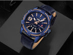 Men's Waterproof Leaghter Watch With Day, Date and Fluorescent Hands Perfect Gift For Your Man - SJB-DIAMOND ELITES