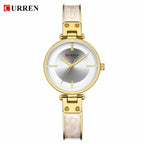 Womens Elegant Stainless Steel Watch With Ceramic Bracelet In Shimmering Marble Colors