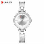 Womens Elegant Stainless Steel Watch With Ceramic Bracelet In Shimmering Marble Colors
