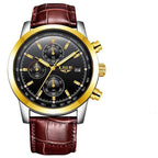 Men's  Waterproof Watch With Chronometers Date Display And Fluorescent Pointers Excellent Look Perfect Gift Stevvex