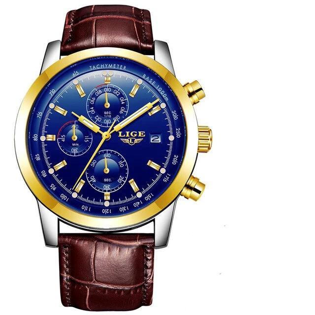 Men's  Waterproof Watch With Chronometers Date Display And Fluorescent Pointers Excellent Look Perfect Gift Stevvex