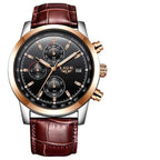 Men's  Waterproof Watch With Chronometers Date Display And Fluorescent Pointers Excellent Look Perfect Gift Stevvex