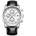 Men's  Waterproof Watch With Chronometers Date Display And Fluorescent Pointers Excellent Look Perfect Gift Stevvex