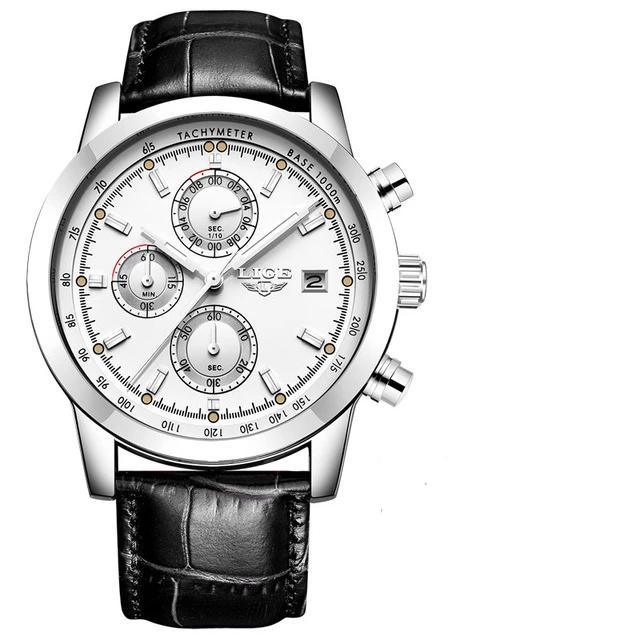 Men's  Waterproof Watch With Chronometers Date Display And Fluorescent Pointers Excellent Look Perfect Gift Stevvex