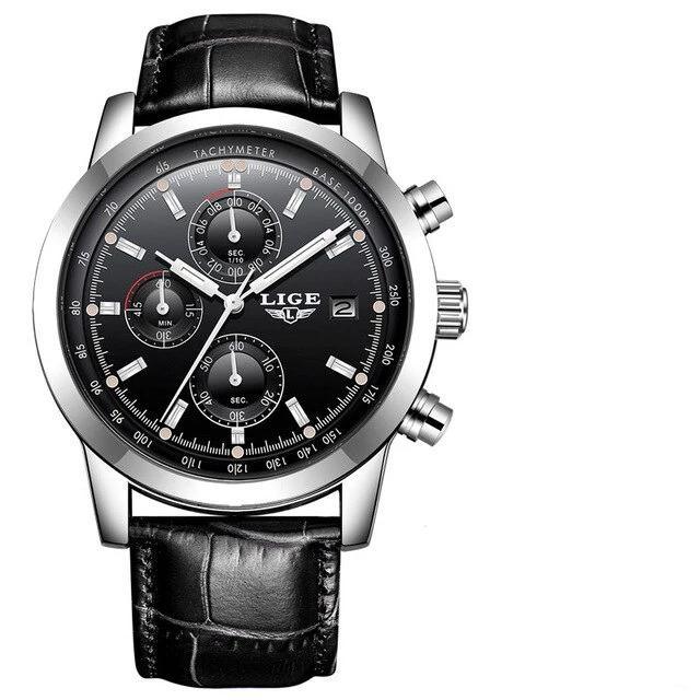 Men's  Waterproof Watch With Chronometers Date Display And Fluorescent Pointers Excellent Look Perfect Gift Stevvex