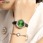 Luxury Green Fashion Womens Watch Classic Quartz Round Wrist Watch Business Style For Women Stevvex