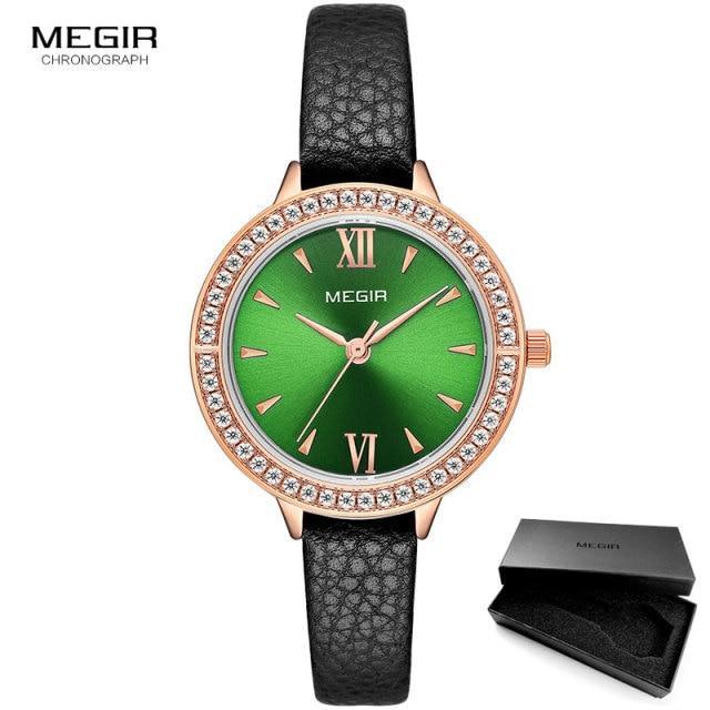Luxury Green Fashion Womens Watch Classic Quartz Round Wrist Watch Business Style For Women Stevvex