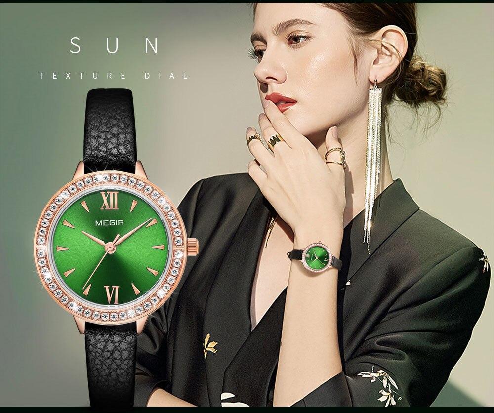 Luxury Green Fashion Womens Watch Classic Quartz Round Wrist Watch Business Style For Women Stevvex