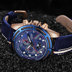 Waterproof Men's Sports  Watch With Leather Transparent Belts, Chronometers Day View Perfect Gift Stevvex