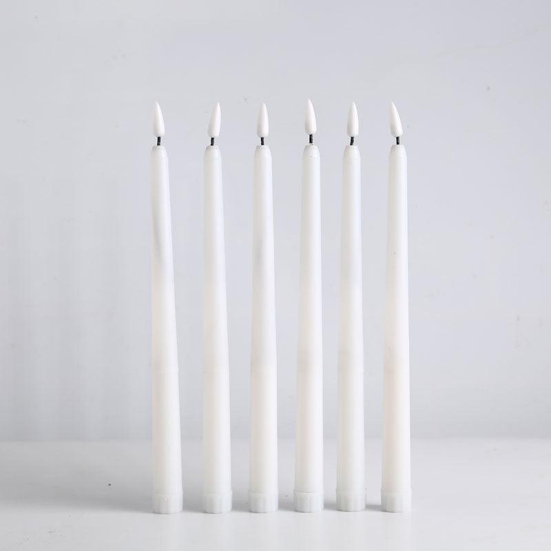 Pack of 12 Yellow Flickering Remote LED Candles Plastic Flameless Remote Taper Candles Flameless Ivory Taper Candles Flickering Battery Operated Led Warm 3D Wick Light Window Candles Real Led For Dinner Party Decoration Stevvex