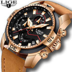 Men's Elegant Waterproof  Watch With Leather Straps   Business Style Watches Unique Design Perfect Gift For Your Man Stevvex