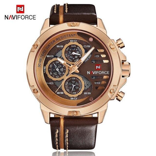 Men's  Sports Waterproof Watch With Chronometers And Leather Belt Multifunction Wristwatch Unique Design Perfect Gift - SJB-DIAMOND ELITES