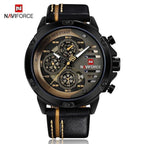 Men's  Sports Waterproof Watch With Chronometers And Leather Belt Multifunction Wristwatch Unique Design Perfect Gift - SJB-DIAMOND ELITES