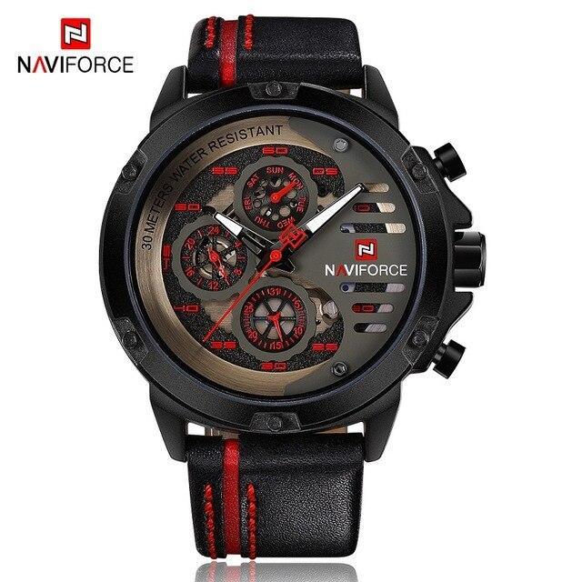 Men's  Sports Waterproof Watch With Chronometers And Leather Belt Multifunction Wristwatch Unique Design Perfect Gift - SJB-DIAMOND ELITES
